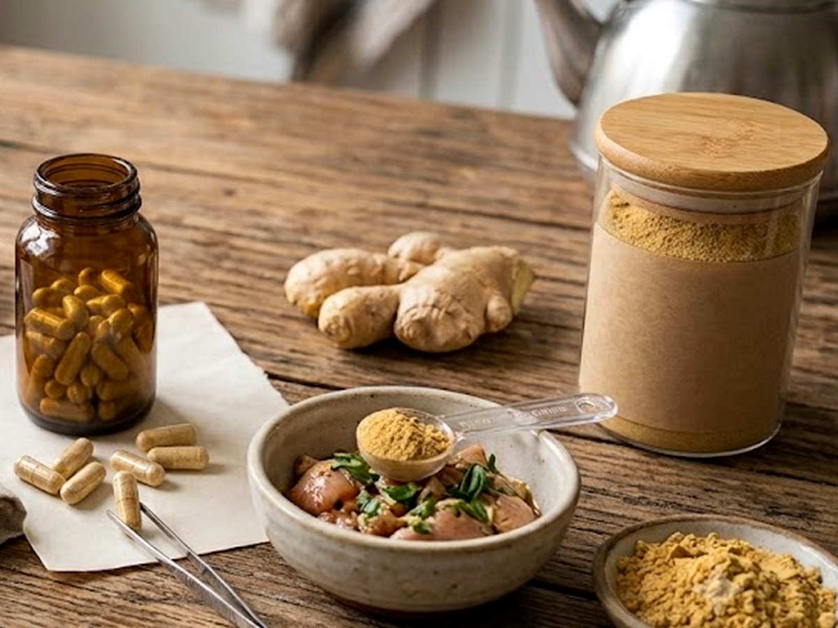 Ginger powder application